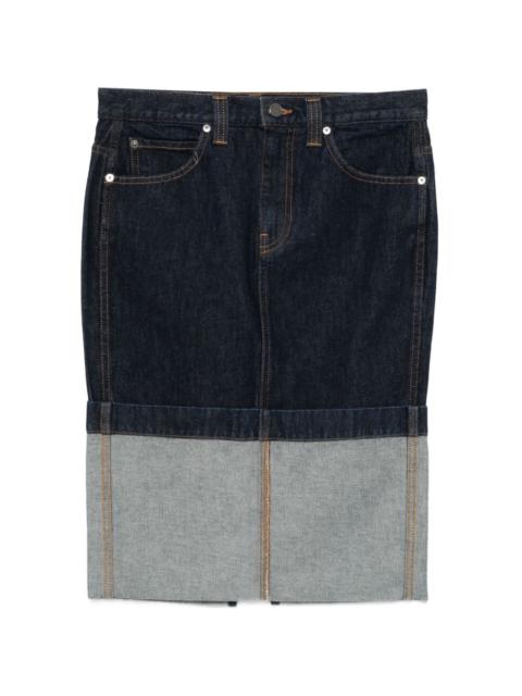 Kilian cuffed denim midi skirt