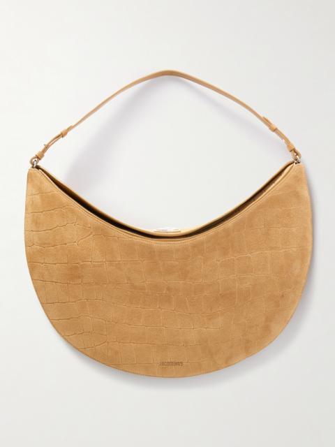 Le Calisso Rond Croc-effect Suede Shoulder Bag