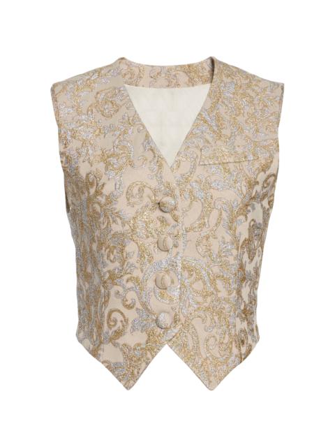 Cropped Wool Vest gold