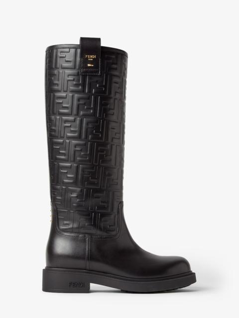 Fendi Filo Black leather boots