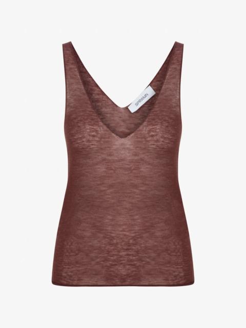 AMERICANO TISSUE CASHMERE V NECK TANK