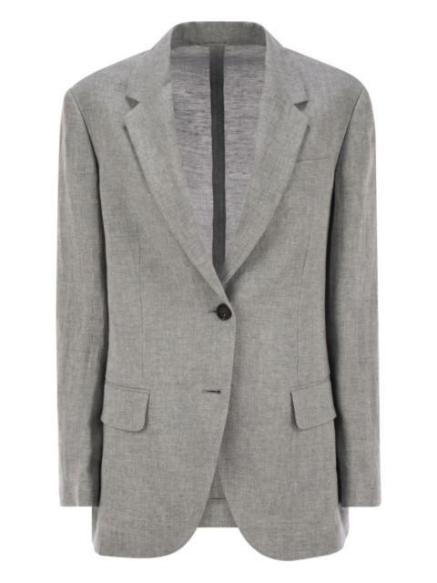 linen-blend blazer