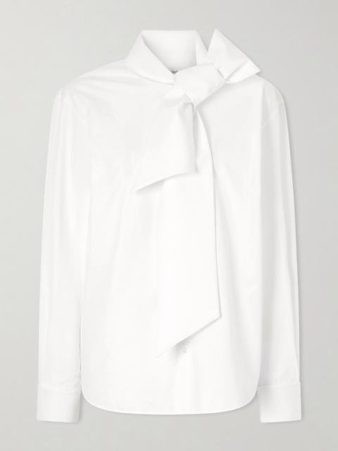 Scarf-detailed Cotton-poplin Shirt