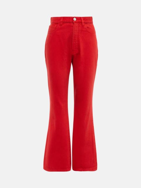 High-rise bootcut jeans