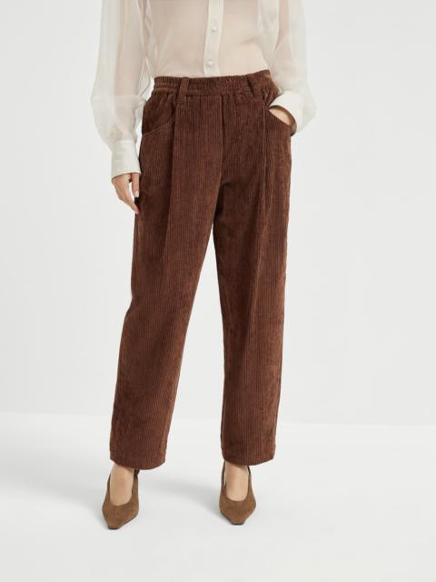 Comfort cotton corduroy baggy trousers