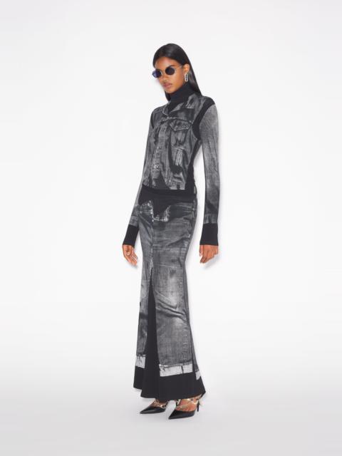 THE BLACK DENIM TROMPE L’OEIL SKIRT