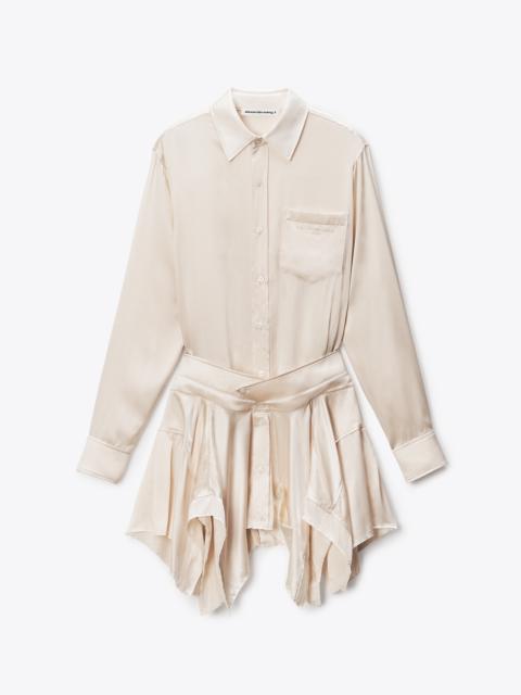 Ivory Silk Charmeuse Pre-Styled Double Shirtdress