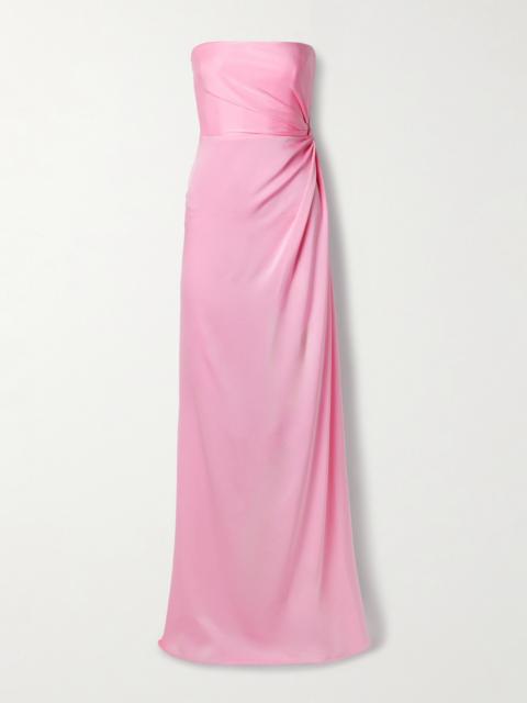 Strapless Gathered Satin-crepe Gown