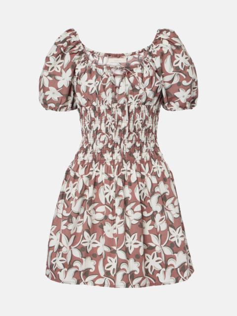 Floral cotton poplin minidress