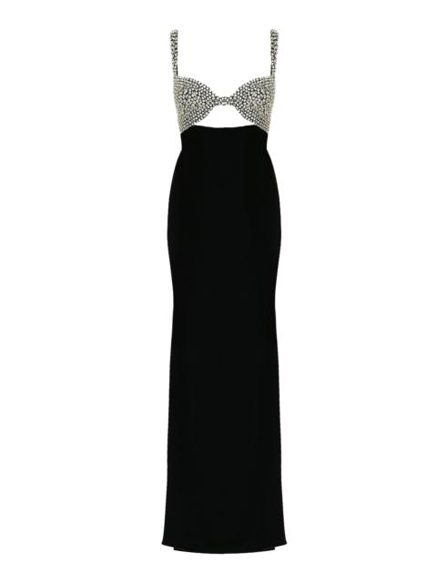 Lux Orphéon Crystal Embellished Gown black