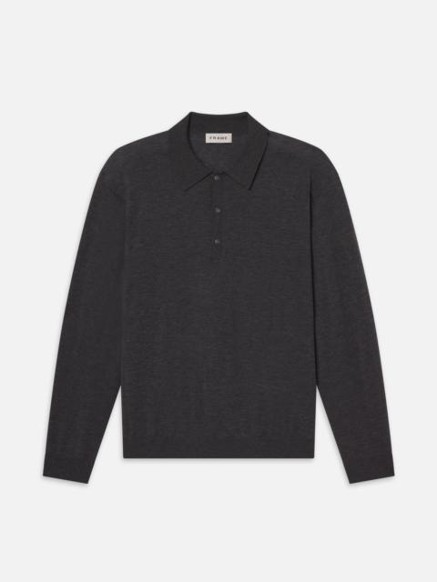 Superfine Polo Sweater in Grey Melange