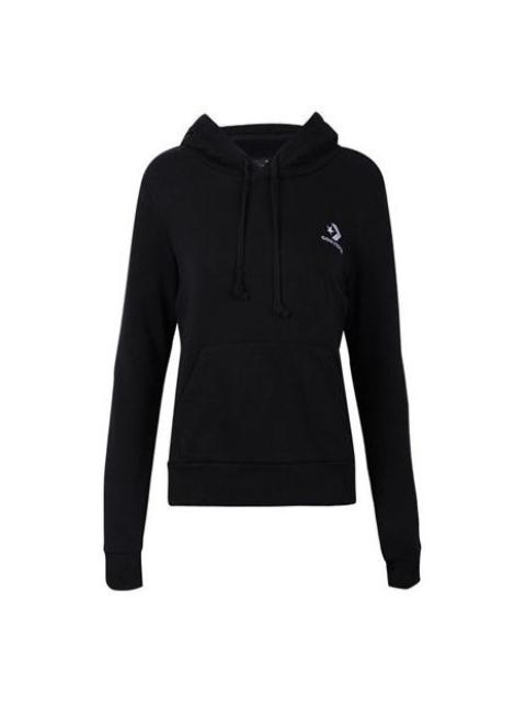 (WMNS) Converse Embroidered Star Chevron Pullover Hoodie 'Black' 10019442-A01