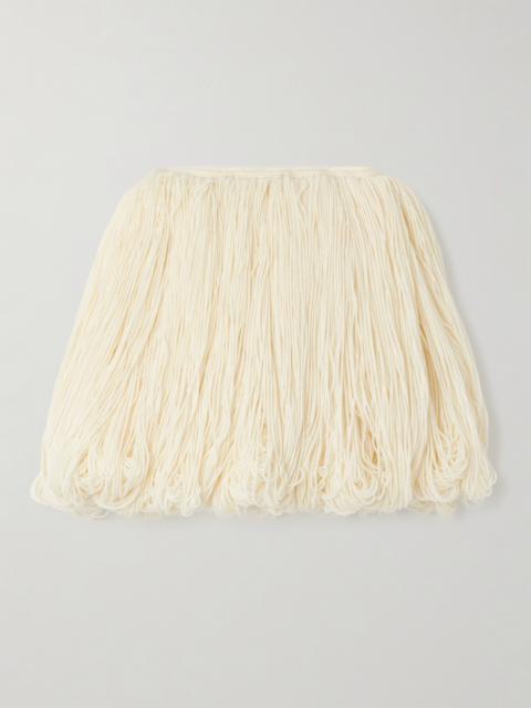 Fringed Wool-blend Mini Skirt
