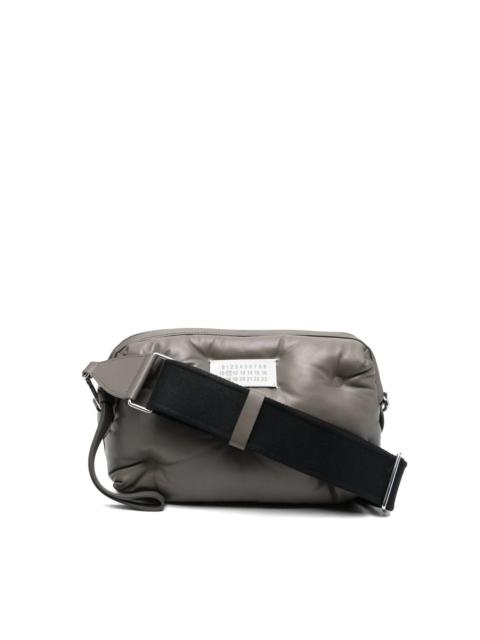 number-patch padded shoulder bag