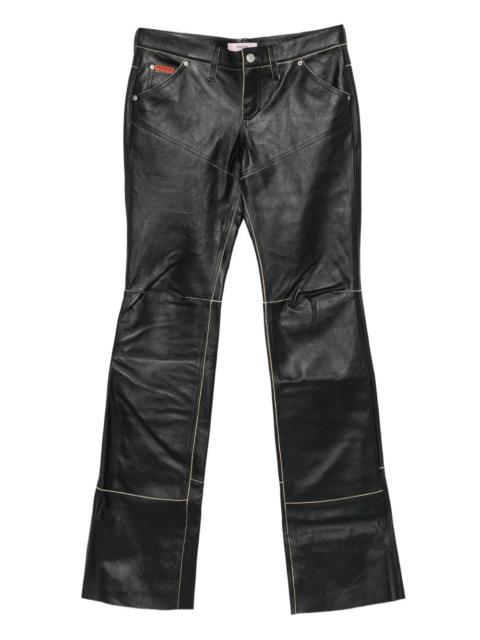 panelled leather trousers