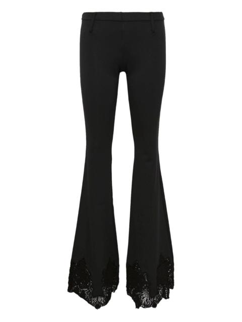 lace-hem flared trousers