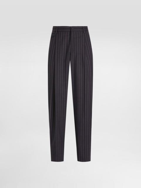 Pinstripe virgin wool trousers