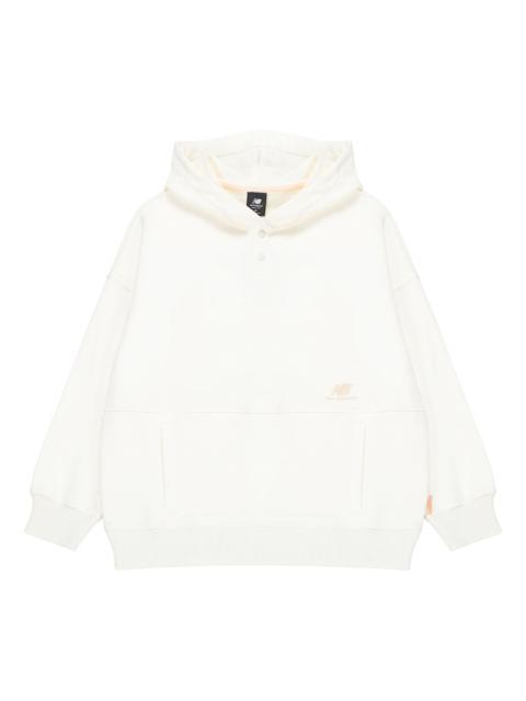 (WMNS) New Balance Classic Lifestyle Plain Hoodie 'White' AWT23322-CIC