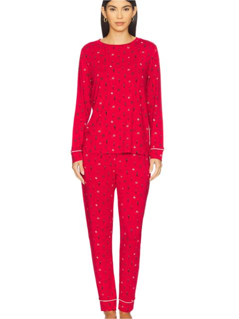 Gisele Printed Crew Pj Set