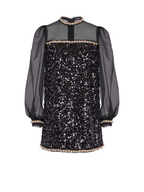 Chiffon and beaded sequin dress