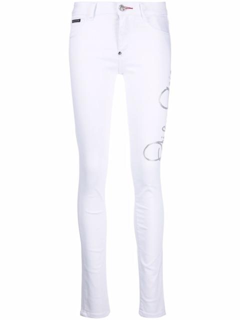 Signature embellished skinny jeans
