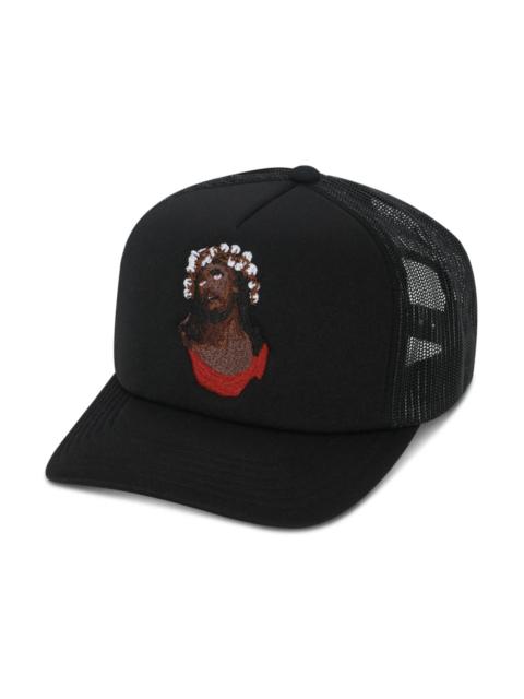 Denim Tears Crown Made of Cotton Southern Man Trucker Hat Black