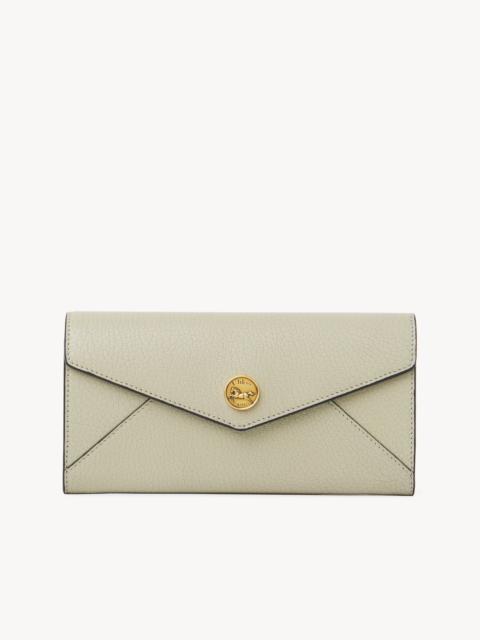 ENVELOPE LONG WALLET WITH FLAP IN GRAINED LEATHER