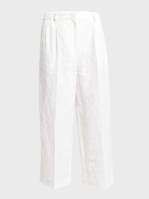 Linen Straight-Leg Trousers