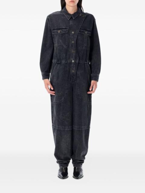 buttoned flap-pocket jumpsuit