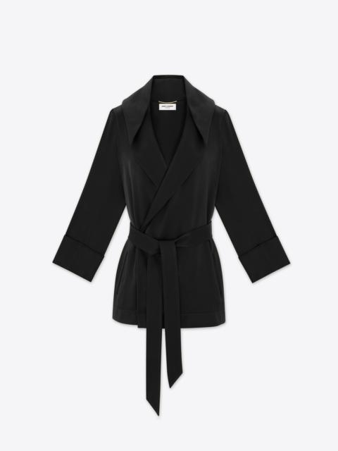 hooded jacket in crepe satin