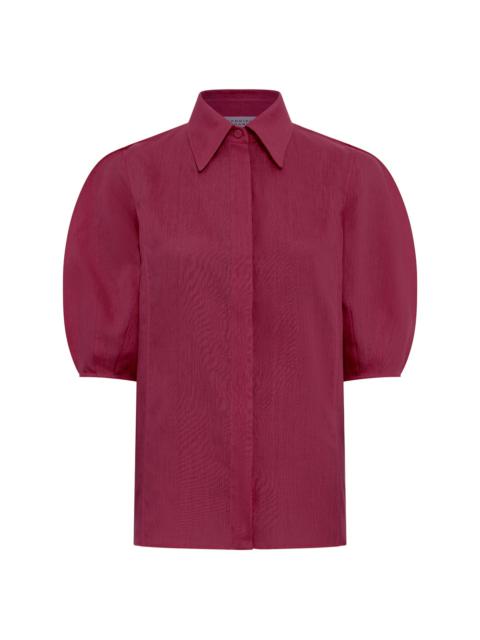 Sansi Top in Raspberry Aloe Linen