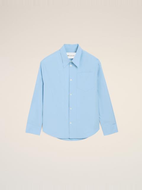 BLUE COTTON SHARP COLLAR AMI DE COEUR WIDE SHIRT
