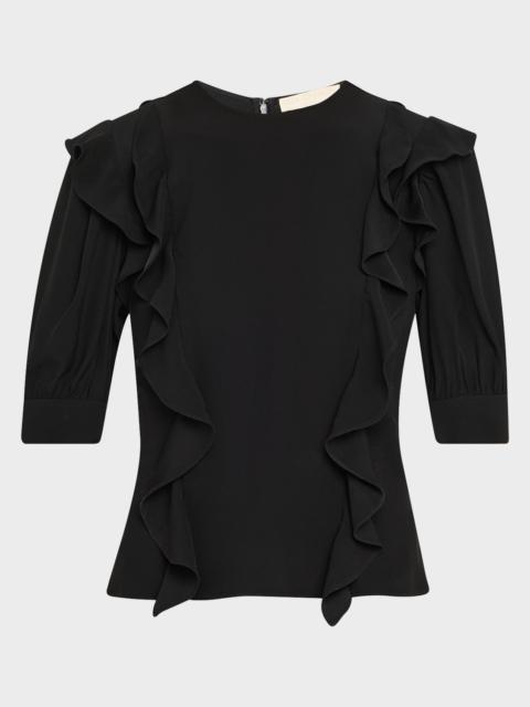 Carmen Ruffled Short-Sleeve Blouse