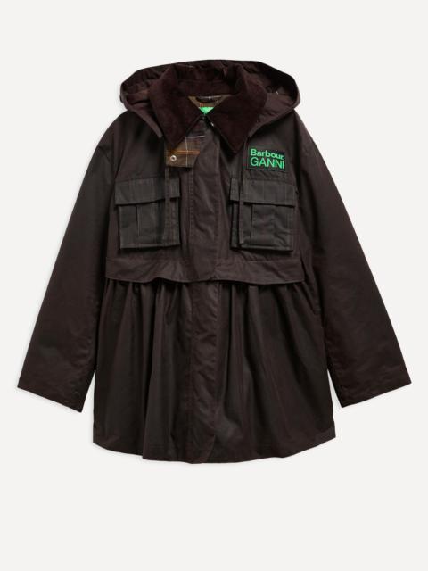 x GANNI Tartan Peplum Waxed Jacket