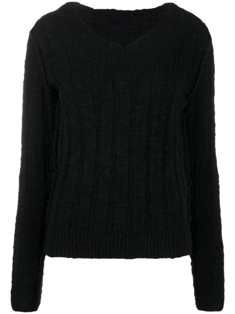knitted V-neck jumper