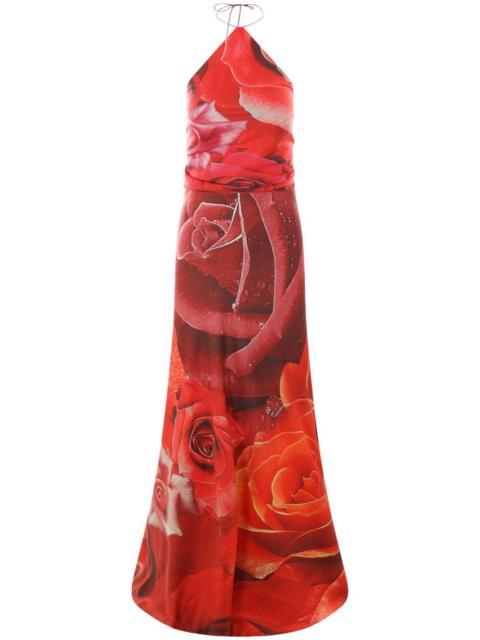 Garden Rose-print maxi dress
