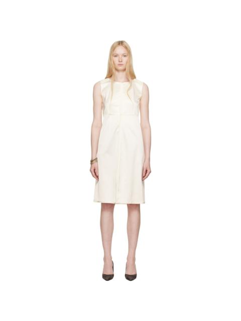 Off-White Satin Stretch Convertible Midi Dress