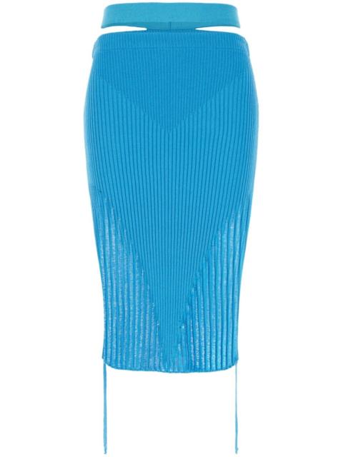 ribbed knit pencil skirt