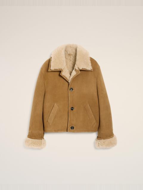 BROWN SHEARLING BUTTONNED JACKET