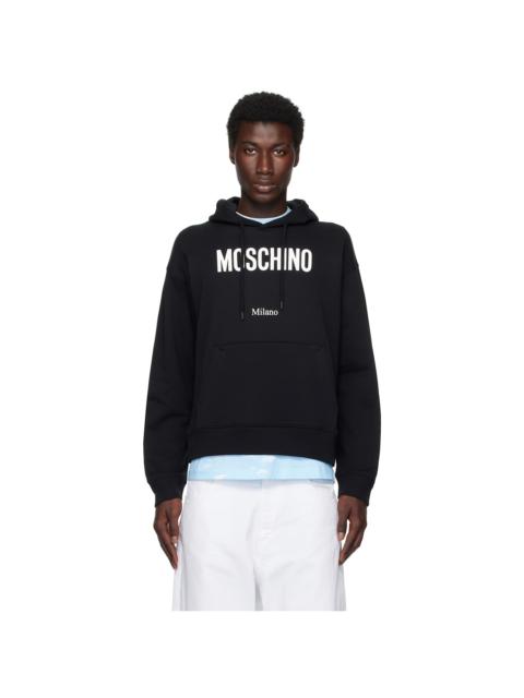 Black Printed Organic Cotton Hoodie