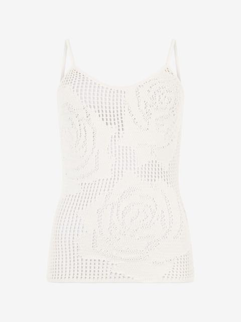 Openwork Top With Roses