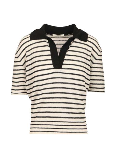striped V-neck T-shirt