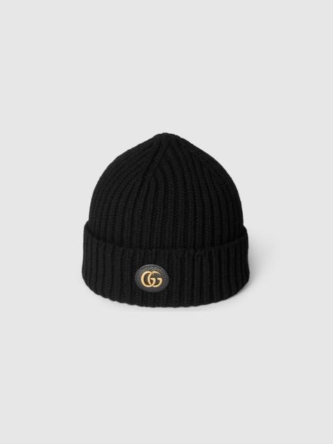 Wool cashmere hat with Double G
