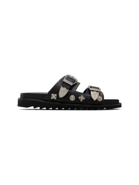 Black Buckle Sandals