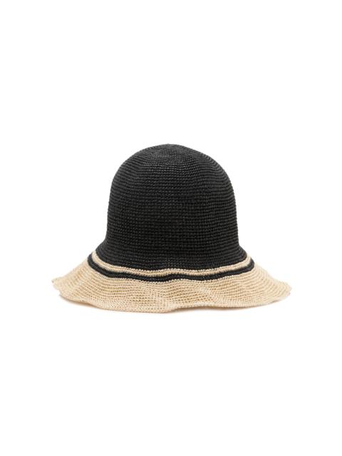 Paper Straw Hat black/white