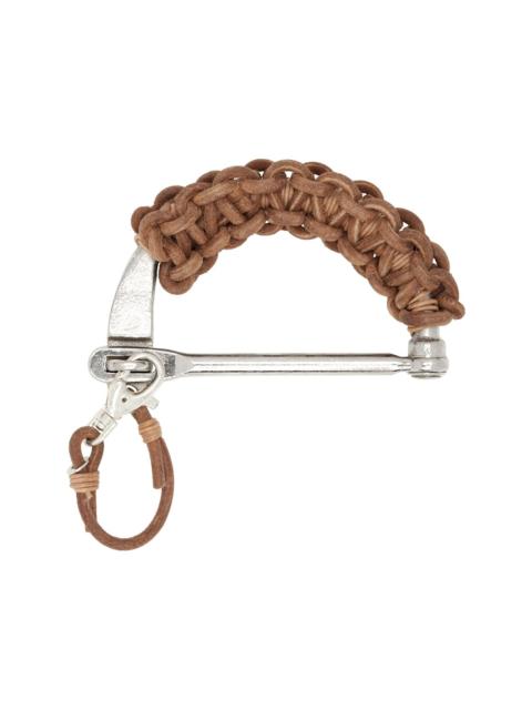 Brown & Silver Nº43 Leather Handle Keychain