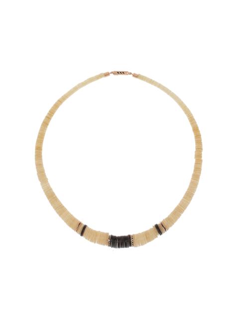 14K Gold Mother of Pearl Puka Shell Necklace white