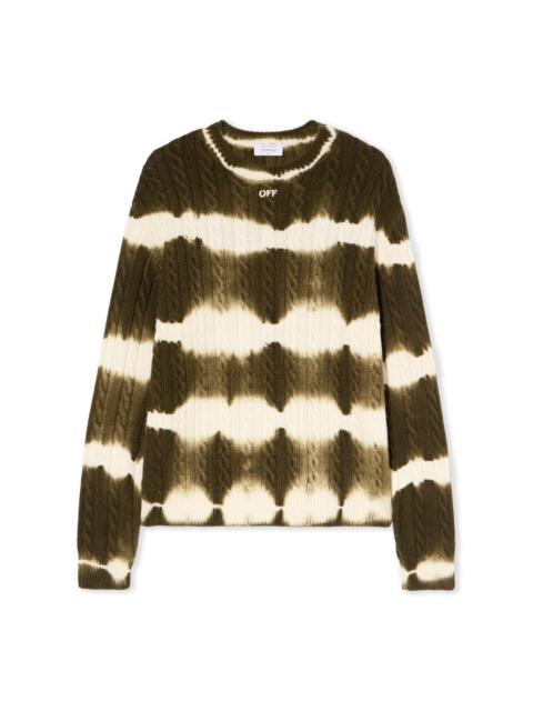 Off Stamp Cable Knit Crewneck