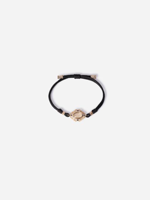 Sicily Bracelet fabric with a pendant in 18 carat yellow gold