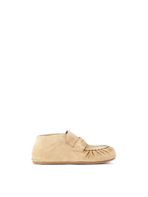 Soft slip on moccasin in suede